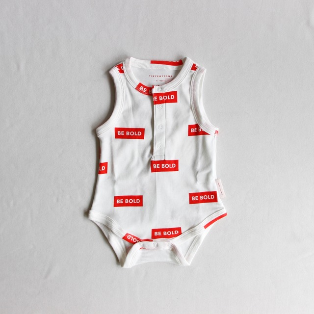 《TINYCOTTONS 2019SS》Be Bold sl Body / off-white × red / 6M