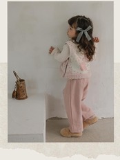 韓国子供服 / 26winter / puella FLO / ステッチリボンヘアピン / キッズ / 冬服 *FREE*