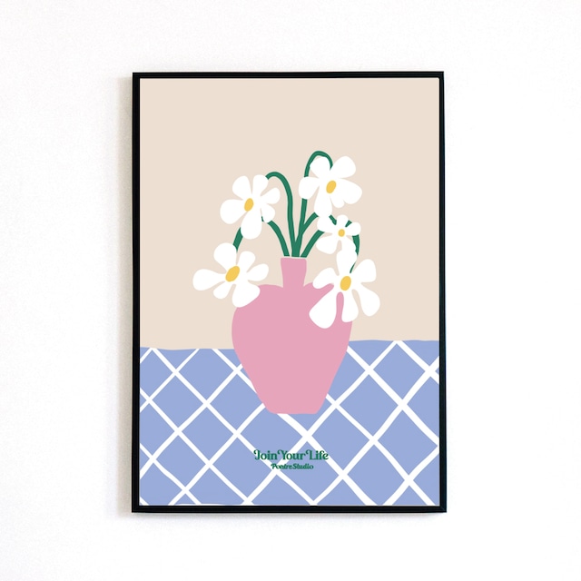 ♯019 PINK FLOWERVASE POSTER