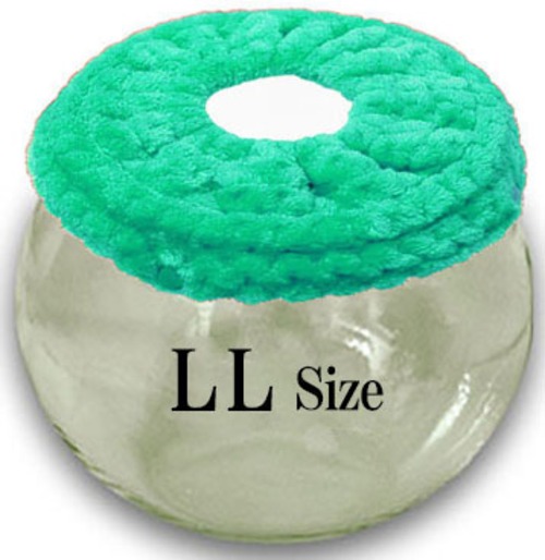 【LLサイズ】パステルグリーン　チンチラ　デグー　砂浴び容器　飛び散り防止　ブラッシング効果  Chinchilla's glass ball for dust bath [LLsize] fluffy ring is [pastel green color] .