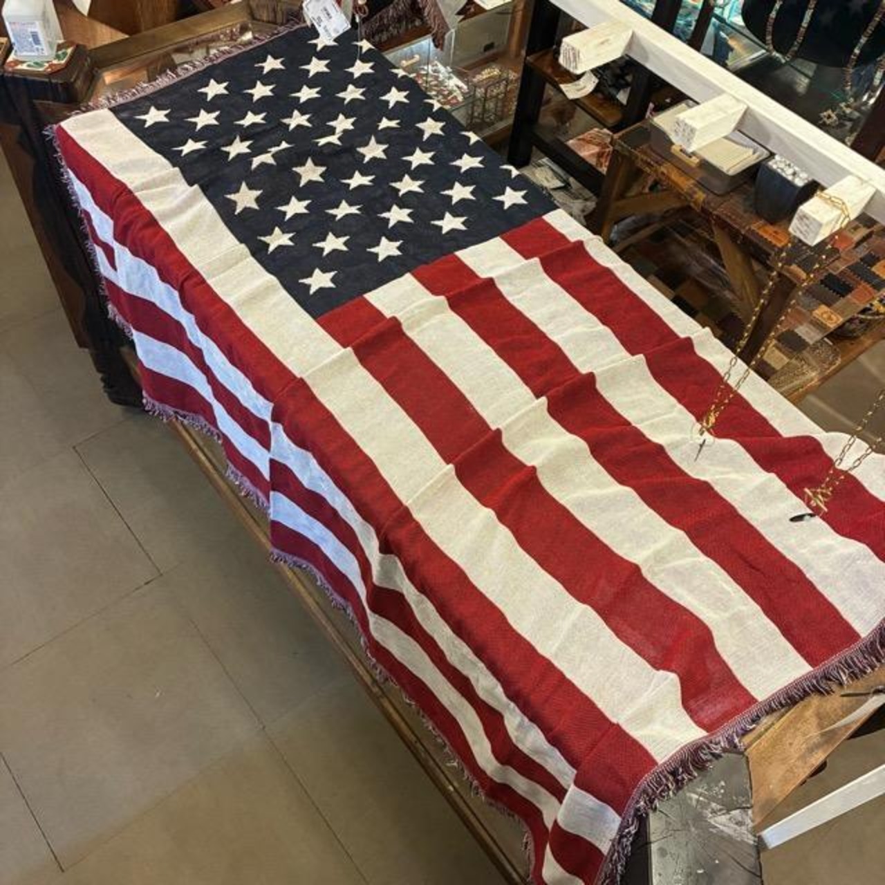 TOPANGA Homefurnishing National flag throwket Stars and stripes 130×180cm　ナショナルフラッグスローケット　星条旗　ソファカバー　ベッドカバー