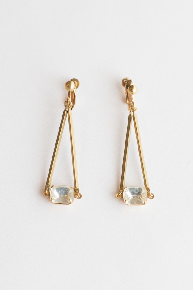 【TAMARI】Square glass drop earring