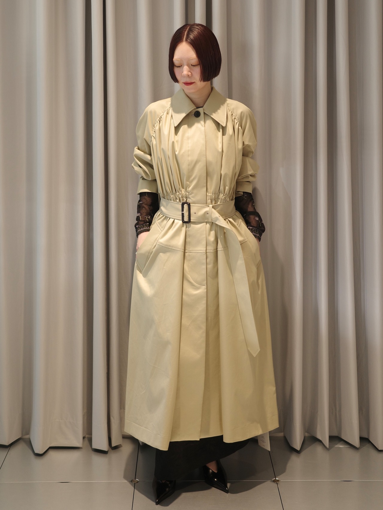 【26AW】FETICO フェティコ / コート / COTTON TWILL GATHERED SOUTIEN COLLAR COAT - 6