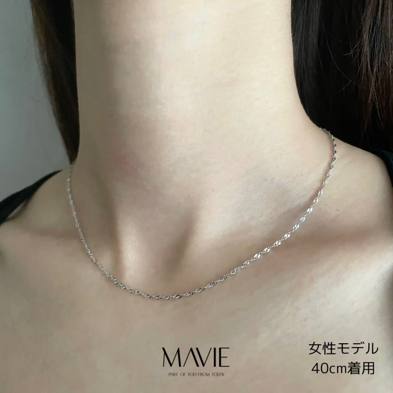 29Nb【オシャレ】1粒ダイヤ ネックレス　シルバーチェーン　S925