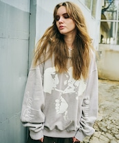 ピグメントプロセスプリントルーズフーディー (BEIGE) CQ-47093