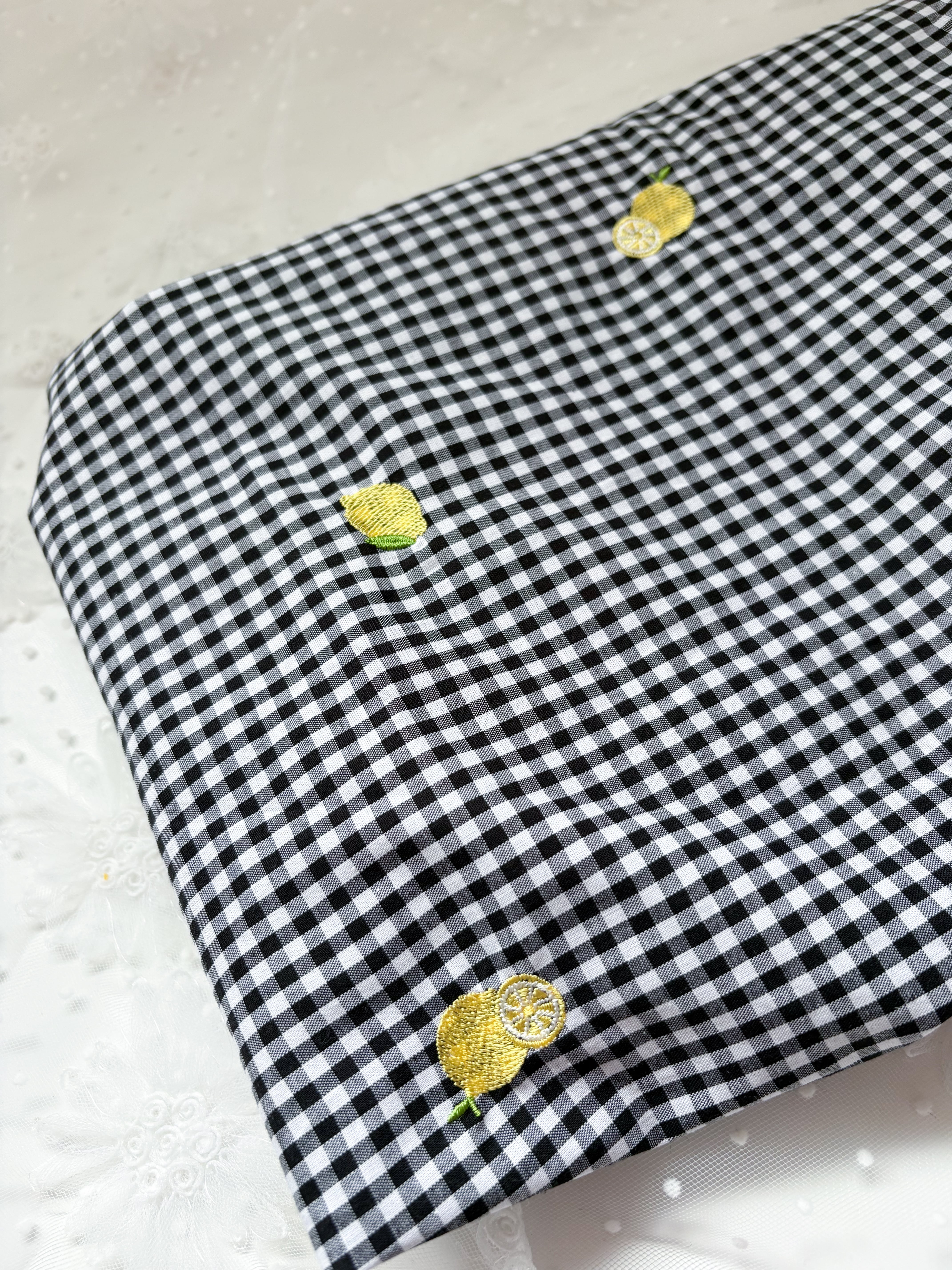 37【即納】さくらんぼ刺繍チェック30番手生地 | PAY ID