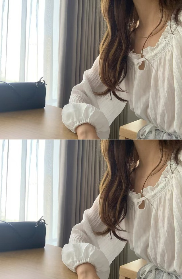 (即納) LITER / Beauty chiffon smoked blouse