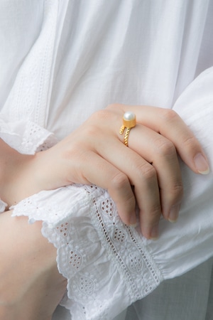 【Run Rabbit Run Vintage 】Gold × pearl ring