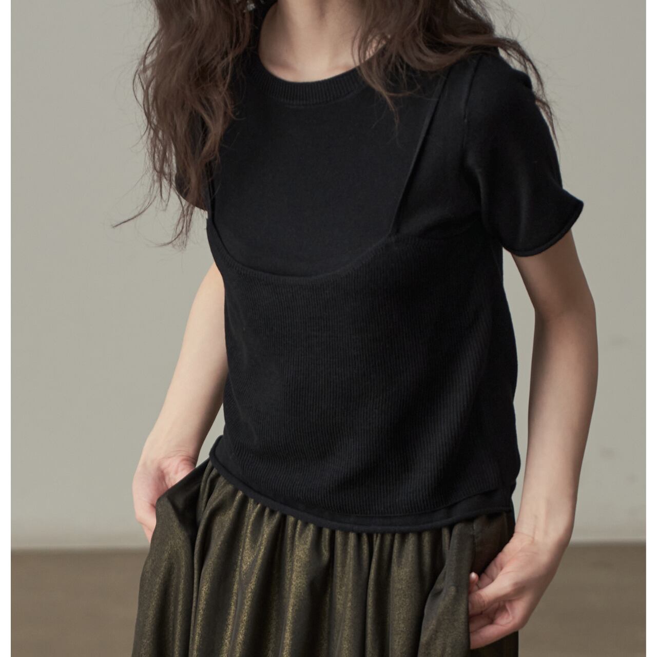 フェイクレイヤードサマーニット(2color) KT3341