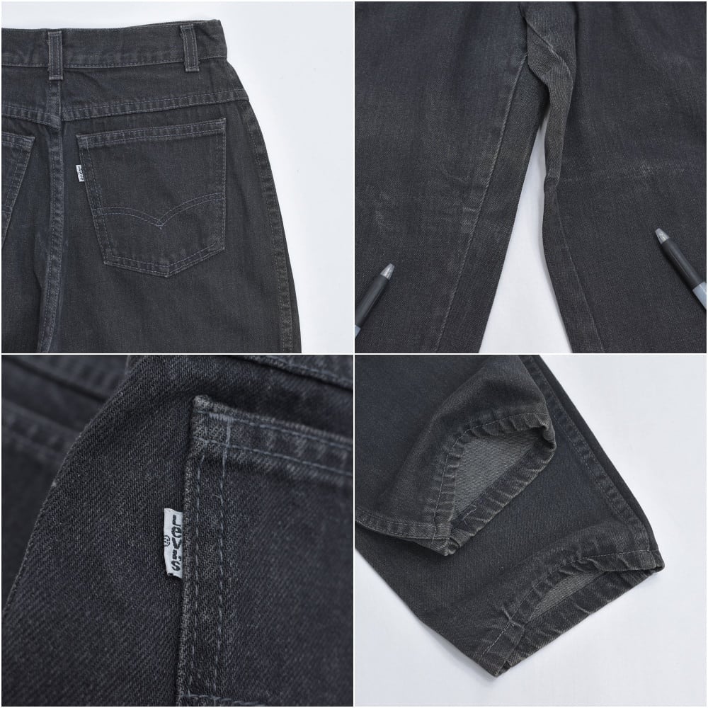 80s アメリカ製 Levi's misses リーバイス ブラックデニム 2タック