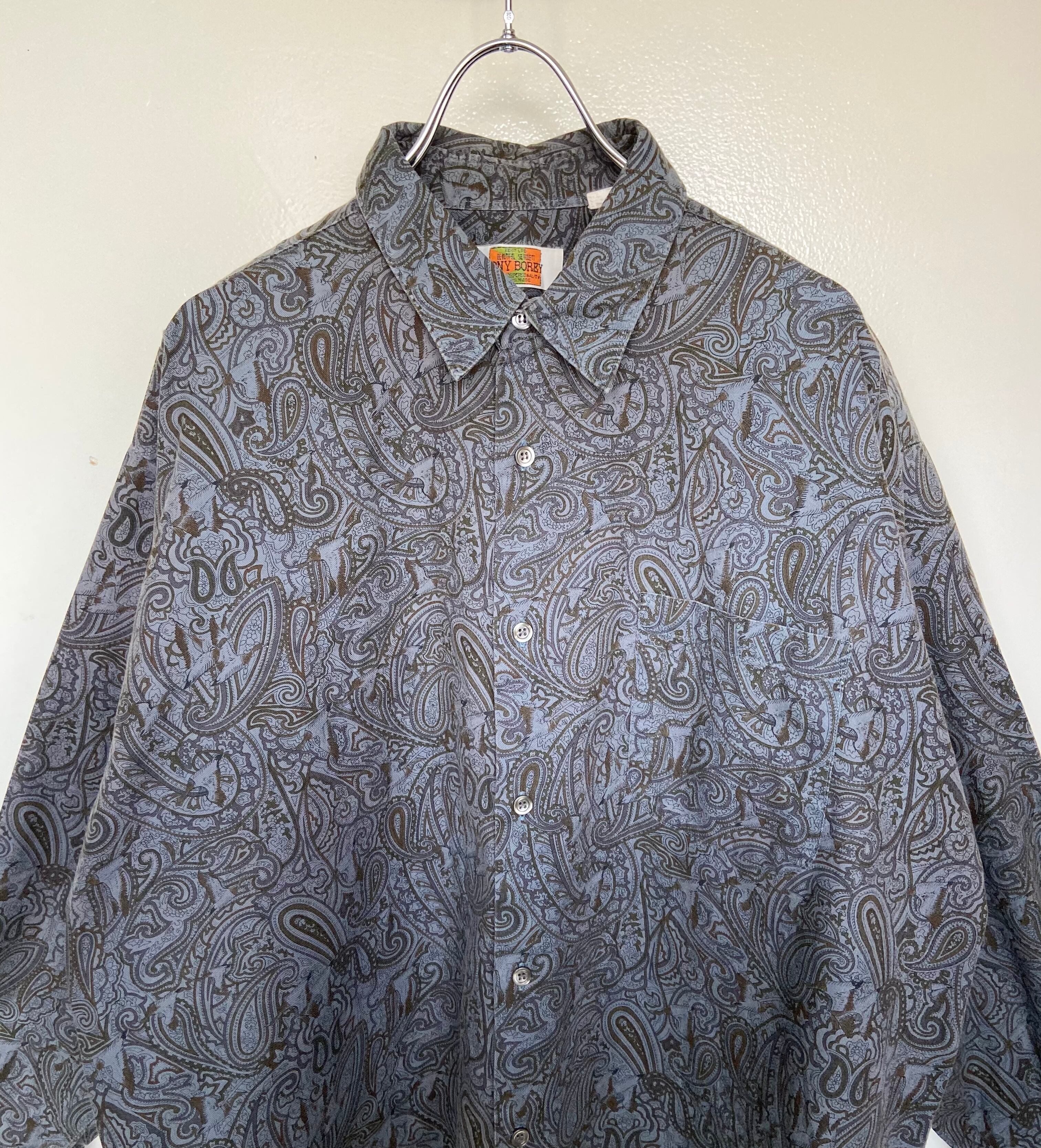 古着 総柄 ペイズリー 長袖シャツ L 菅田将暉