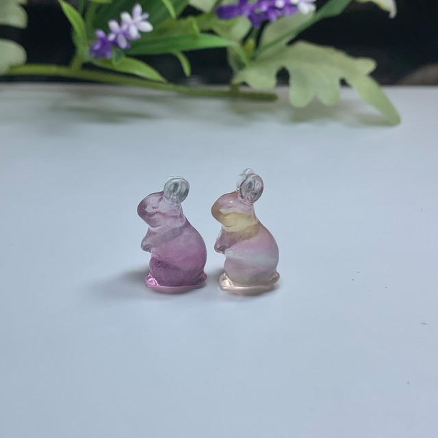 16.フローライトうさぎさんペアセット