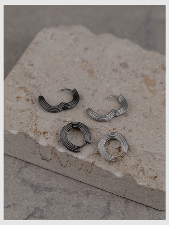 Hoop pierce -Matte Glay/Dark Glay-