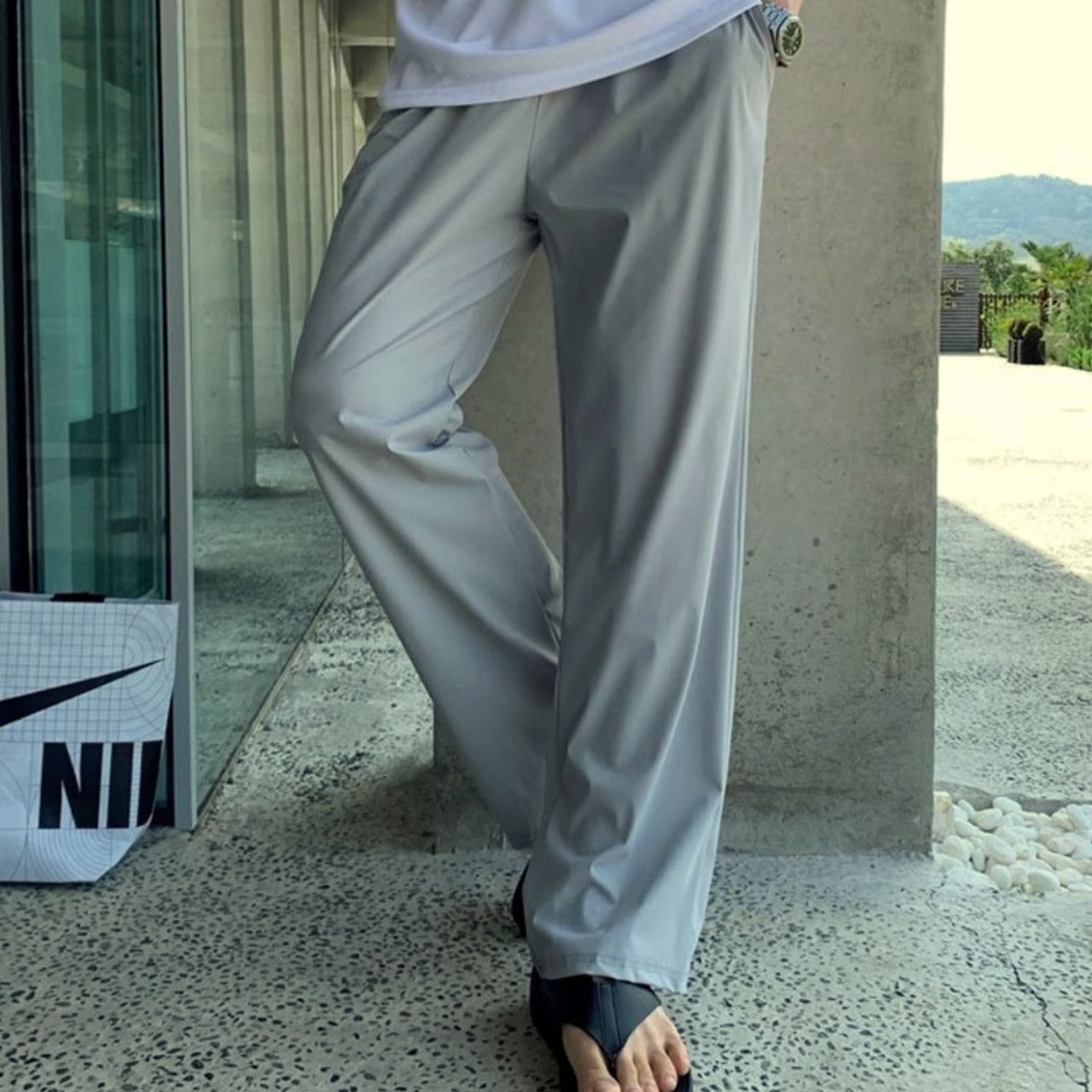 ルーズトソリッドカラーパンツ　0647