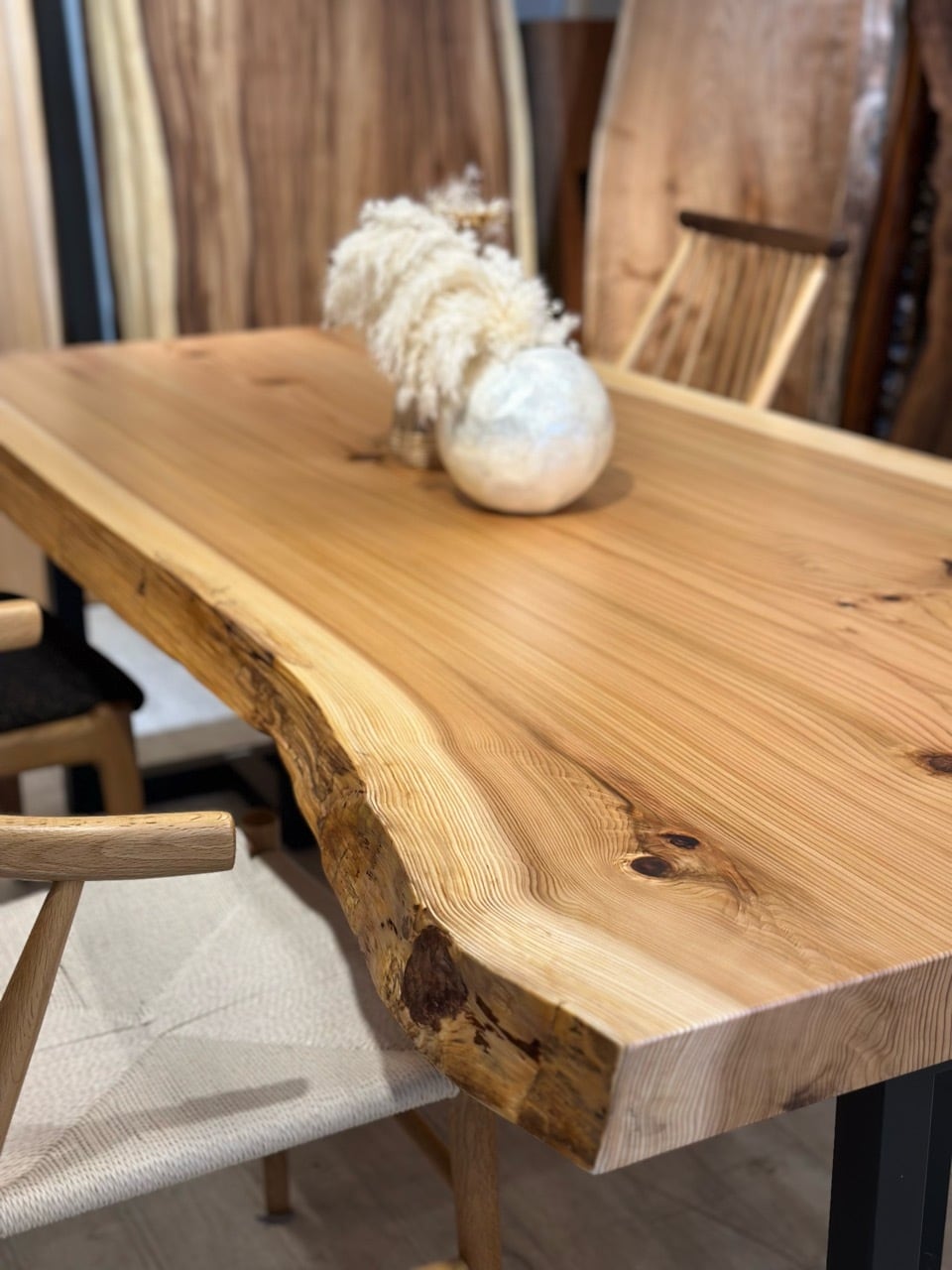 杉（スギ）_2040×870-980×70_横浜元町店_テーブル天板/一枚板 252530