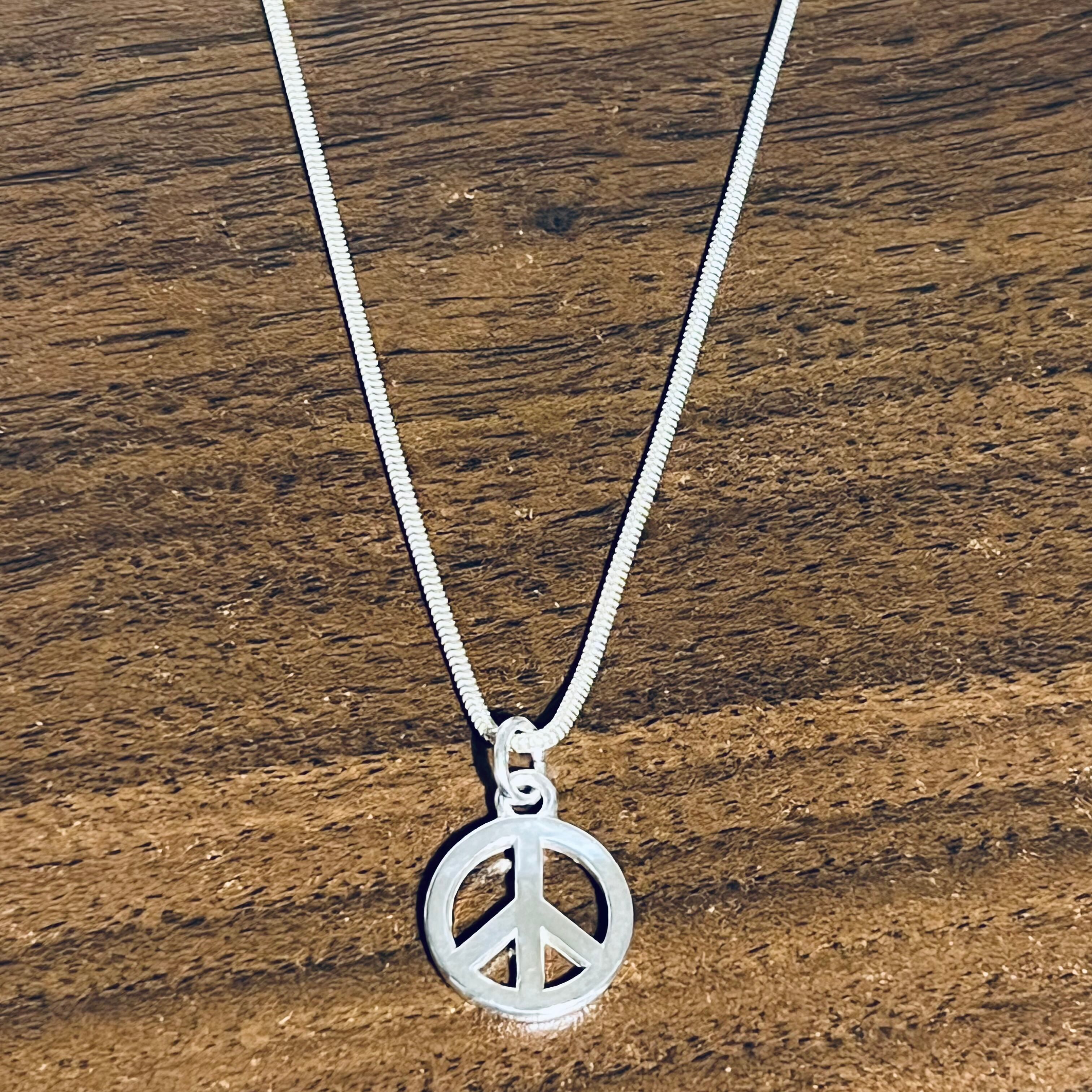 OLD TIFFANY & CO. Peace Sign Charm Necklace Sterling Silver ...
