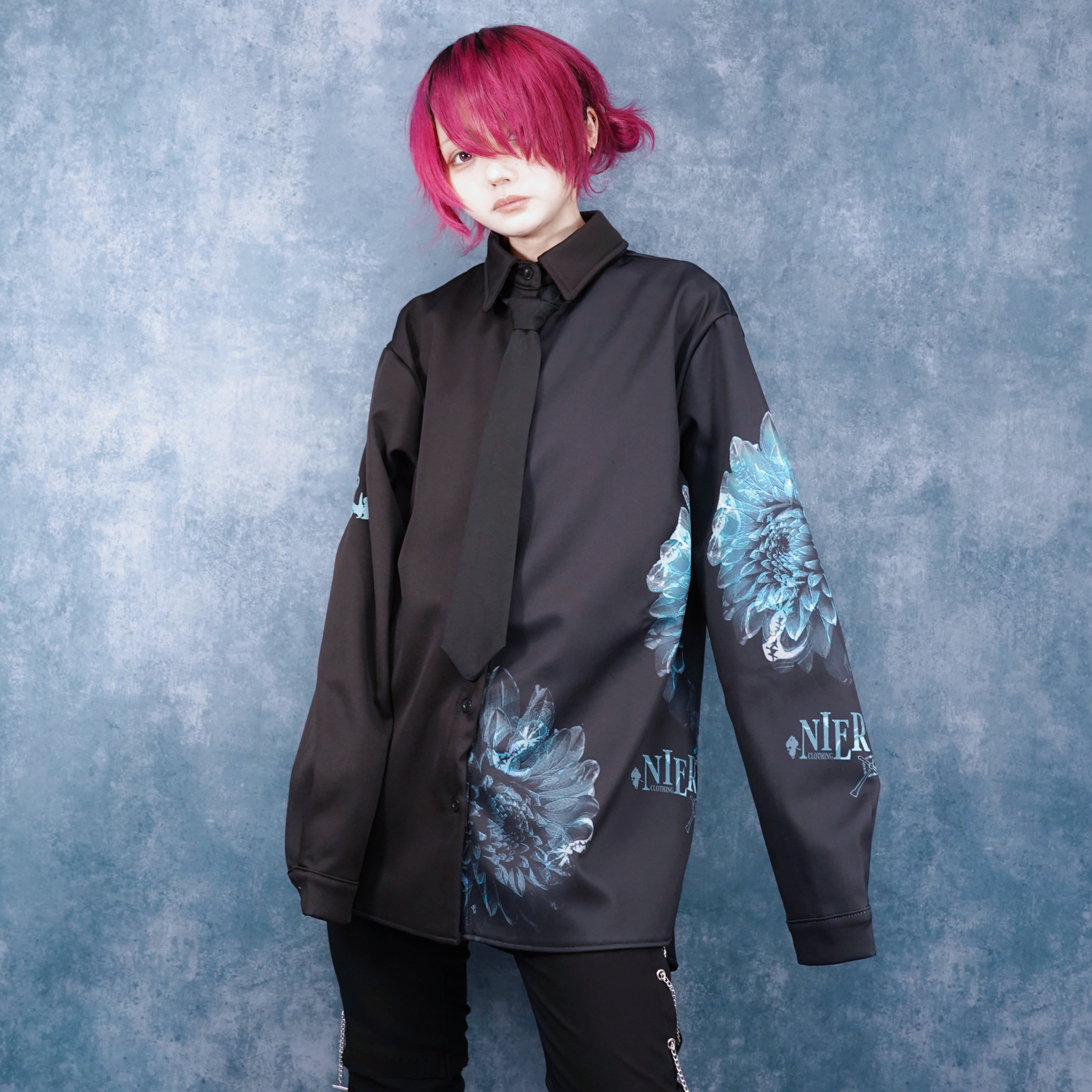 GREEN DAHLIA‐内側フリースシャツ【ワンタッチネクタイ付き】 | NIER