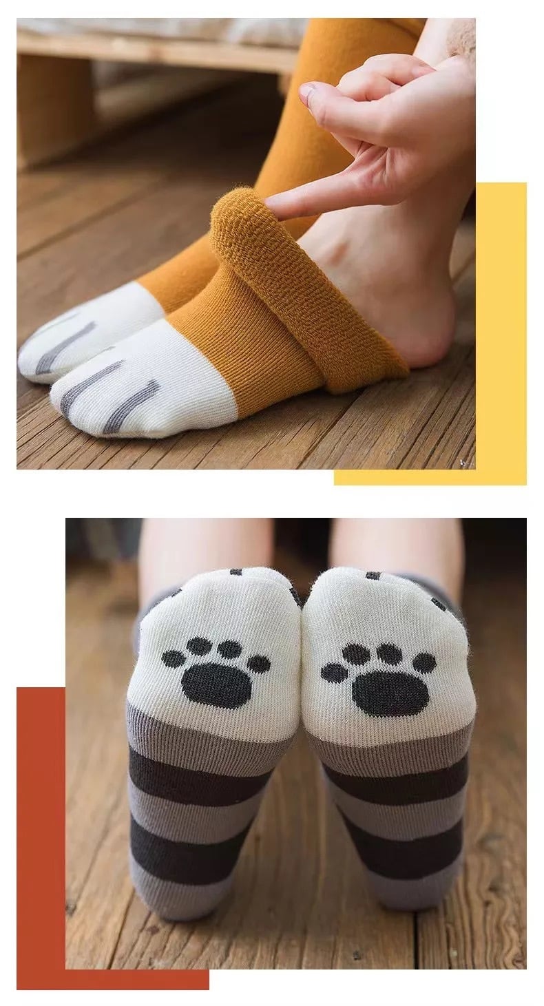 冬のネコ柄ソックス【6セット組】