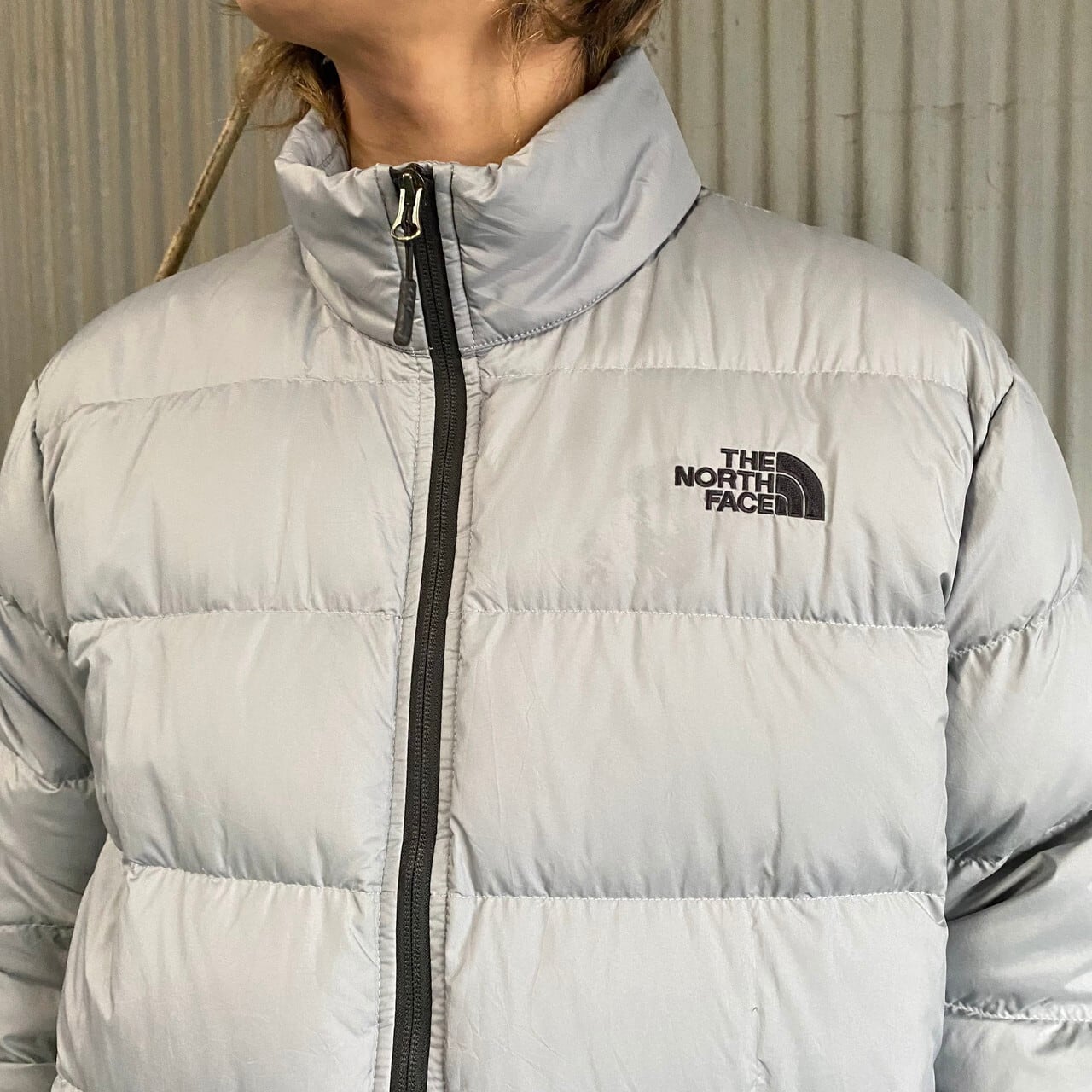 THE NORTH FACE ノースフェイス 550フィルパワー ダウンジャケット アウトドア キャンプ ライトグレー (レディース M)   P0140