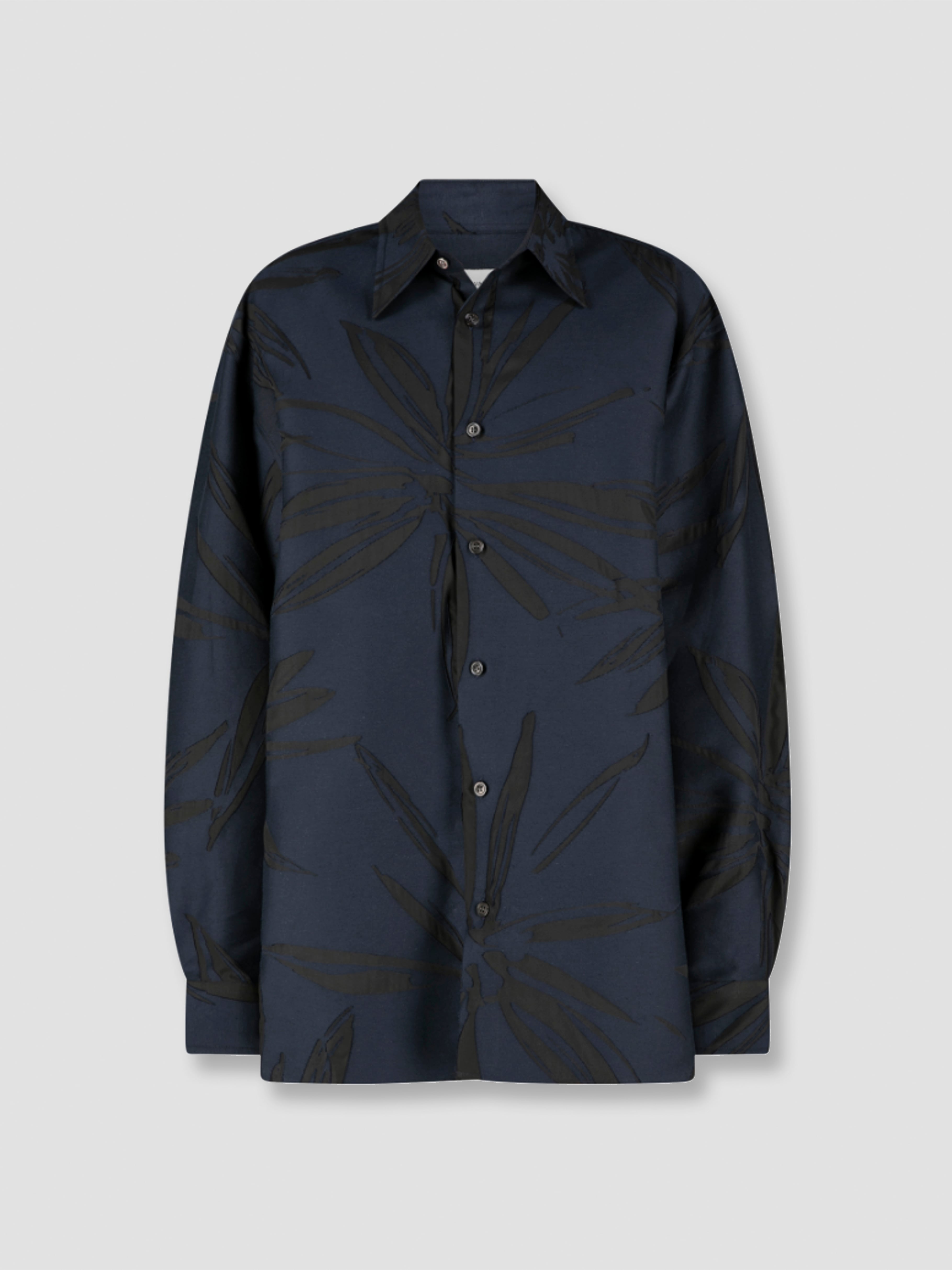 BPS <お問い合わせ商品> DRIES VAN NOTEN SPIKEY FLOWER SHIRT NAVY