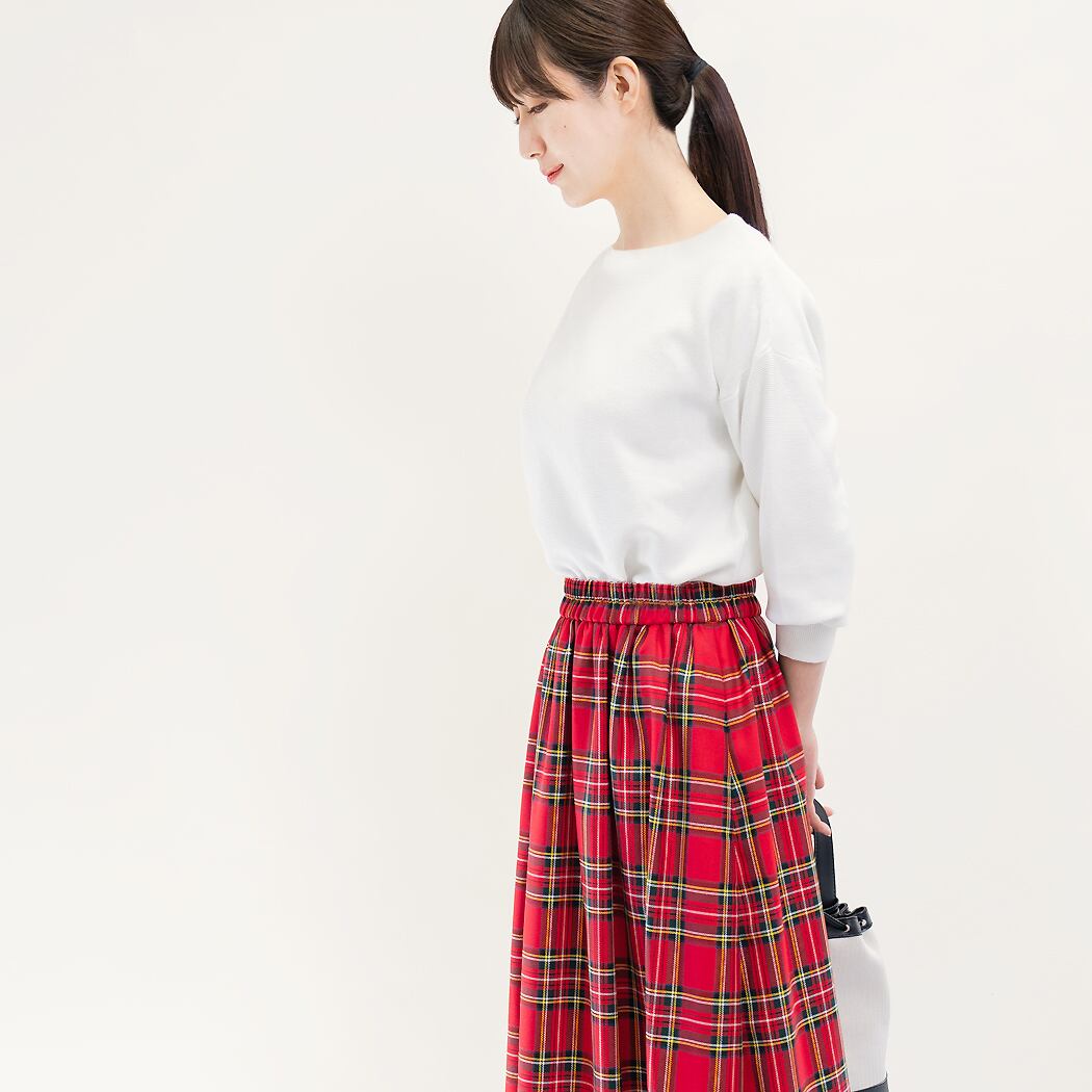 タータンチェック プリーツスカート ロングスカー ロイヤルスチュアート 国産品 永遠の定番 赤 タータンチェック ロングスカート ロイヤル