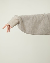 I'm here - 68`s VINTAGE TRAIN TICKET : WOOL JACQUAD KNIT : beige / (アイム ヒアー - 68 年ビンテージ トレイン チケット ウールジャガードニット : ベージュ)