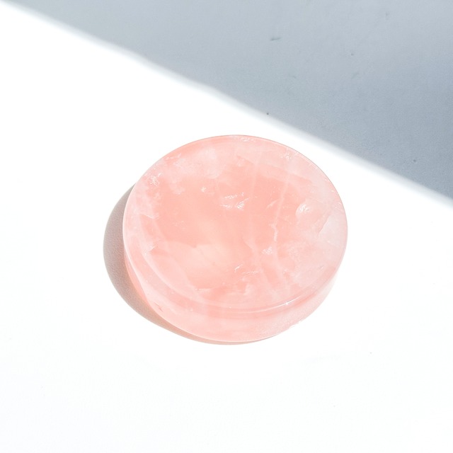 ローズクォーツ 丸型のうつわ 34◇ Rose Quartz ◇天然石・鉱物・パワーストーン・インテリア