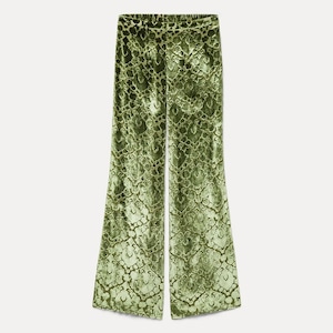 forte_forte LEAF FLARE PANTS GREEN
