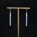 流氷クォーツ (北海道産)  細長ピアス  1.8g  Ice quartz earrings