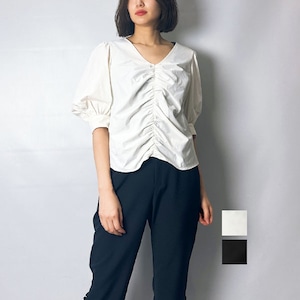 BLACK BY MOUSSY ブラックバイマウジー 2way gather blouse 070HS030-0170 2024春夏新作 [送料無料]