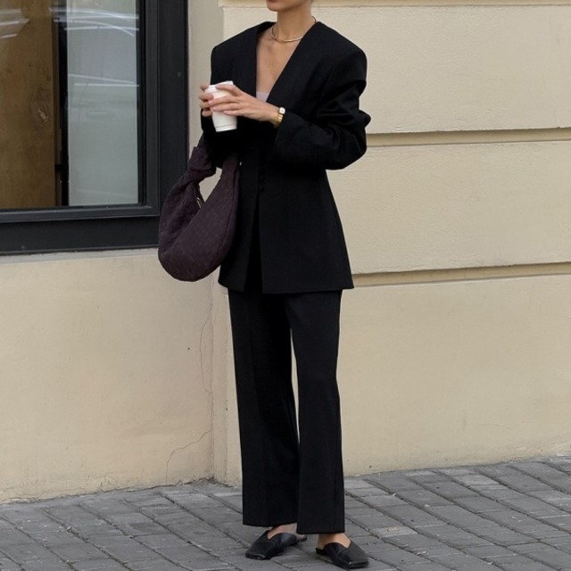 【Setup】パワフルショルダー ジャケット＆テーラード パンツ 238527