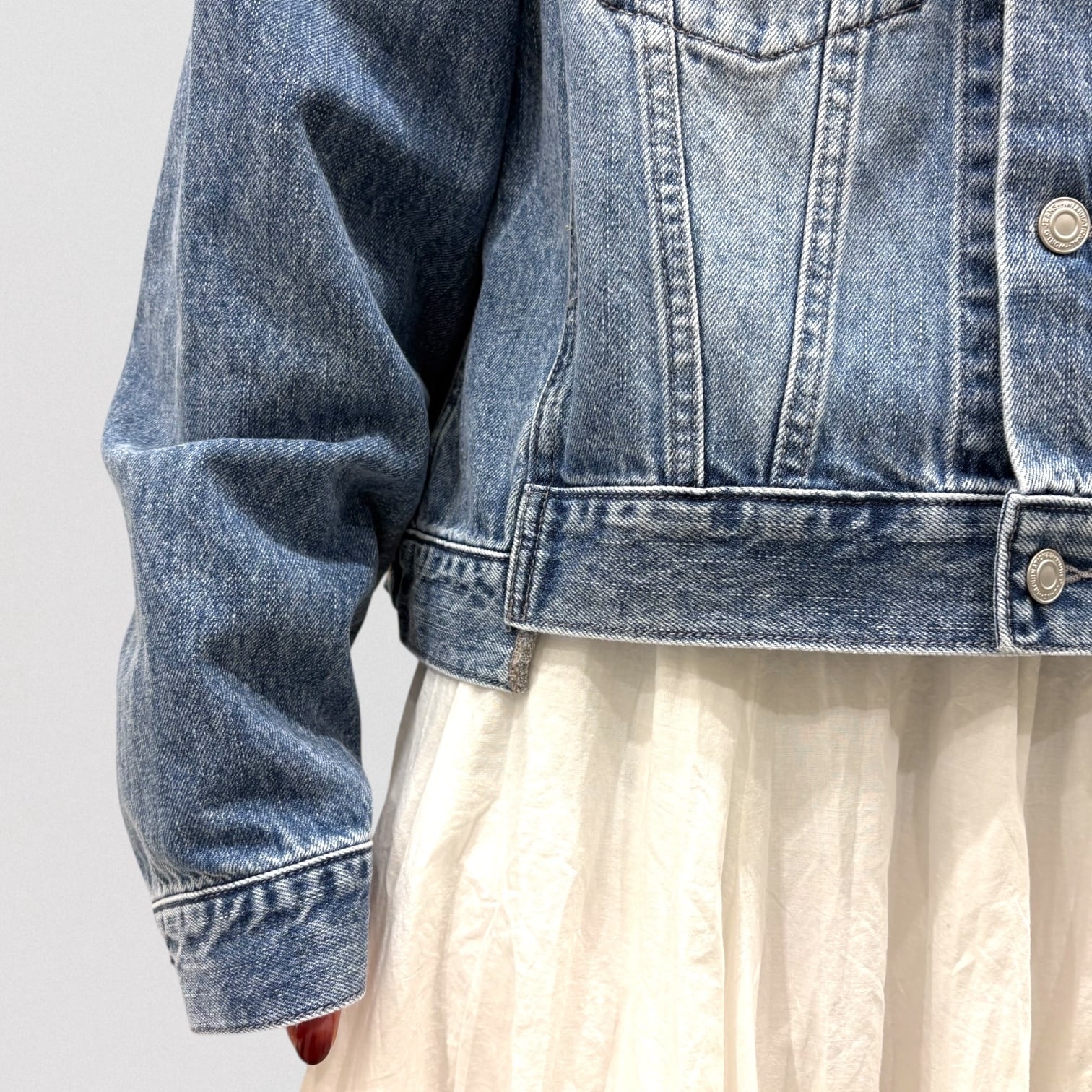 cafune no collar denim jacket | CoCo Cuore