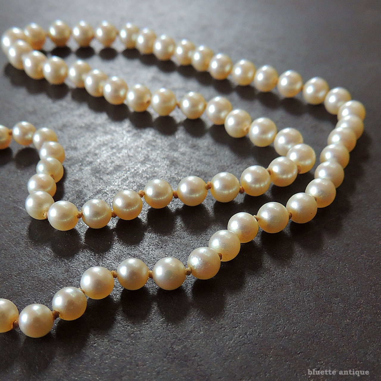 アンティークジュエリー 9ctゴールド アコヤ真珠 天然ロードライトガーネット ネックレス(ソーティングメモ付)