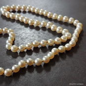 アンティークジュエリー 9ctゴールド アコヤ真珠 天然ロードライトガーネット ネックレス(ソーティングメモ付)