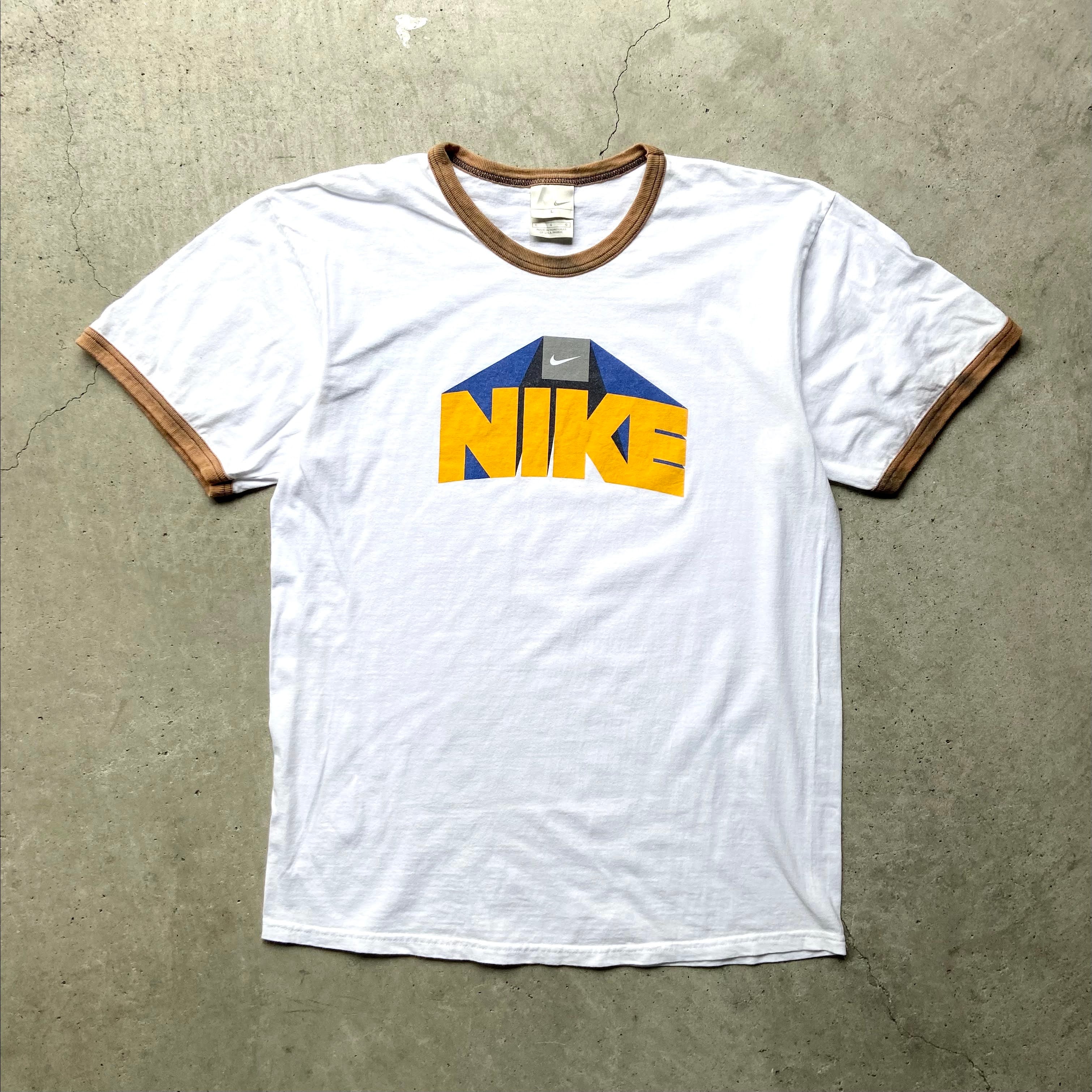 NIKE ナイキ スウォッシュ センターロゴ プリント リンガーTシャツ ...