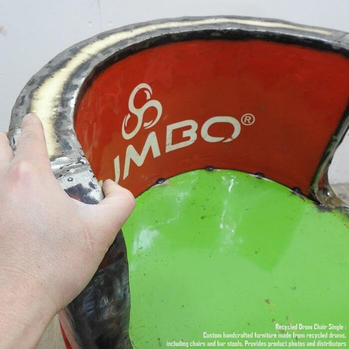 一点物 ドラム缶をリメイクしたチェア1P H 1人掛け スチール椅子