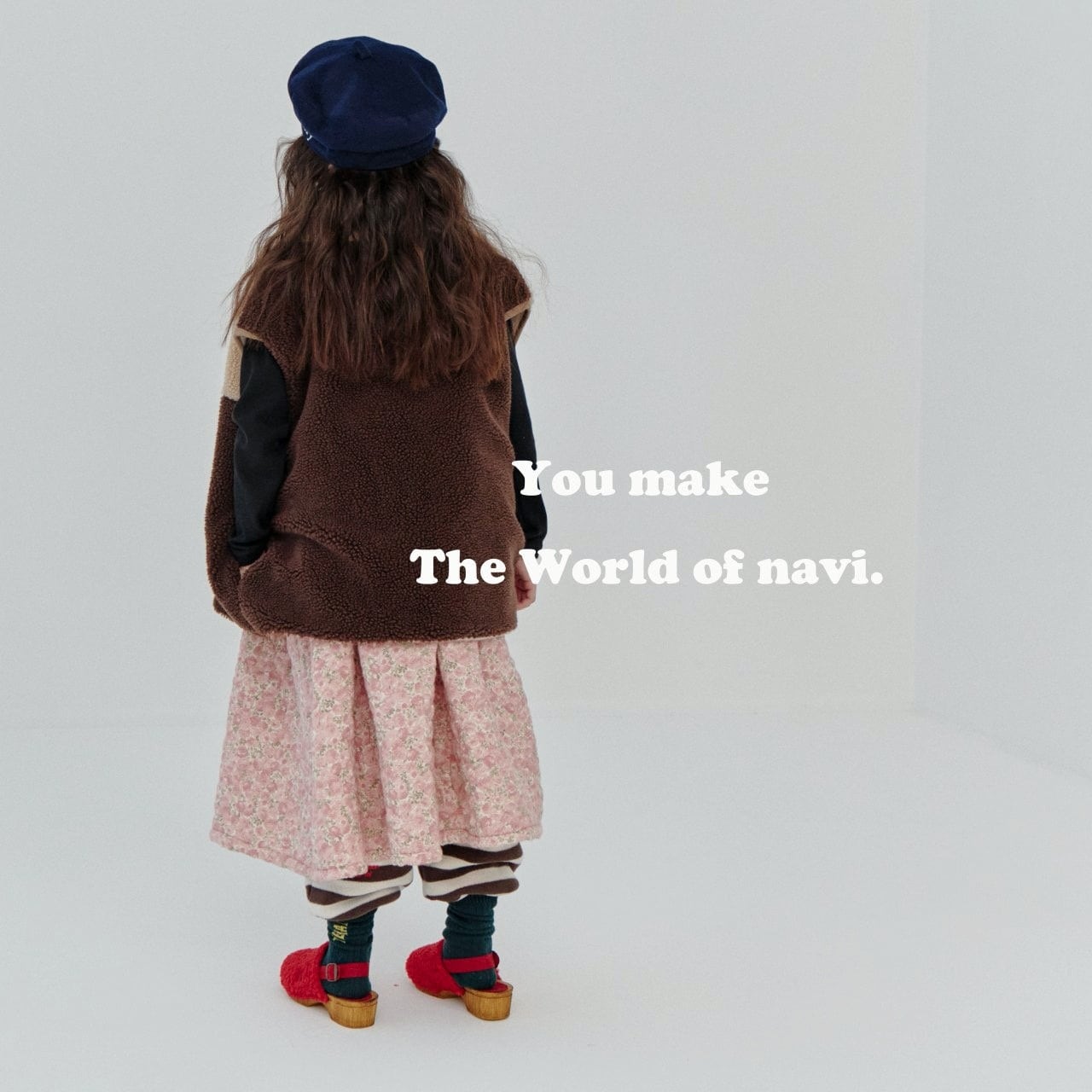 sold out»ブルー XL(120サイズ)«navi» フラワーキルティングワンピース