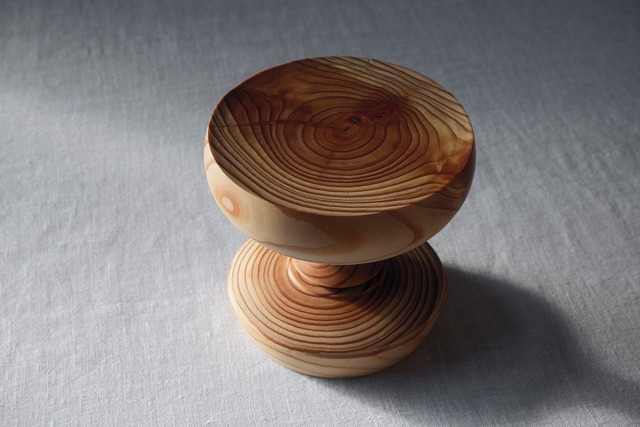 燭台　赤蝦夷松　80mm