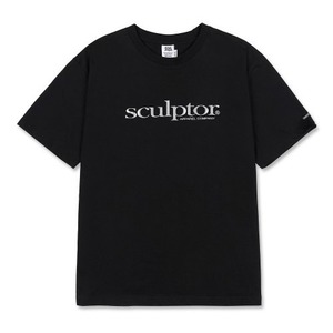 [SCULPTOR] Metallic Serif Logo Tee Black 正規品 韓国ブランド 韓国ファッション 韓国代行 Tシャツ
