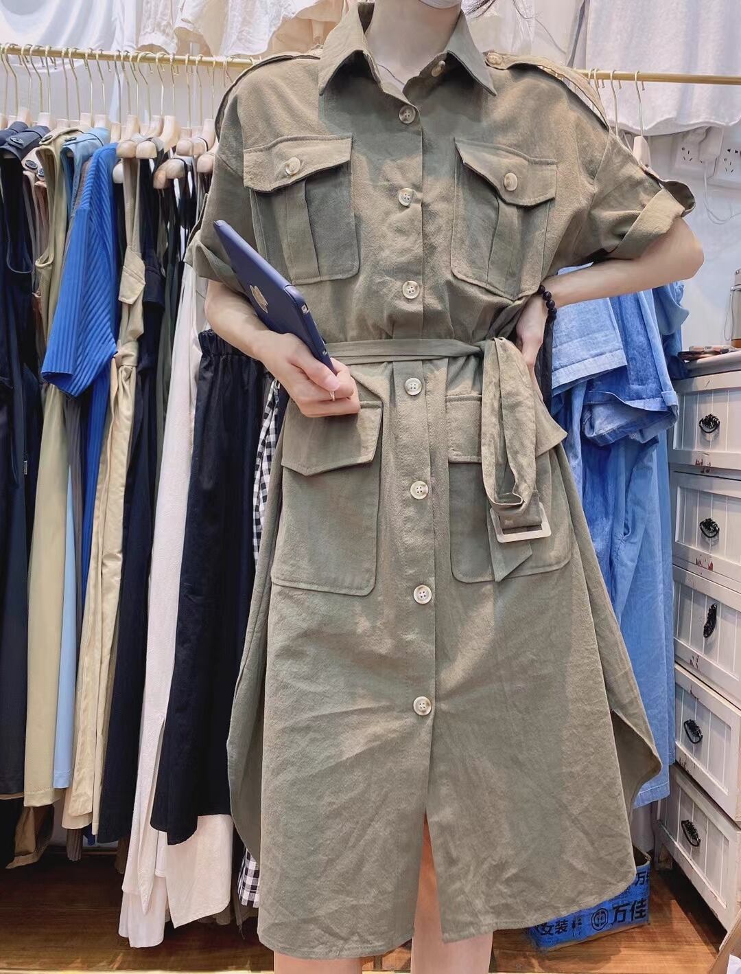 サファリシャツワンピース　AJ33167-6161