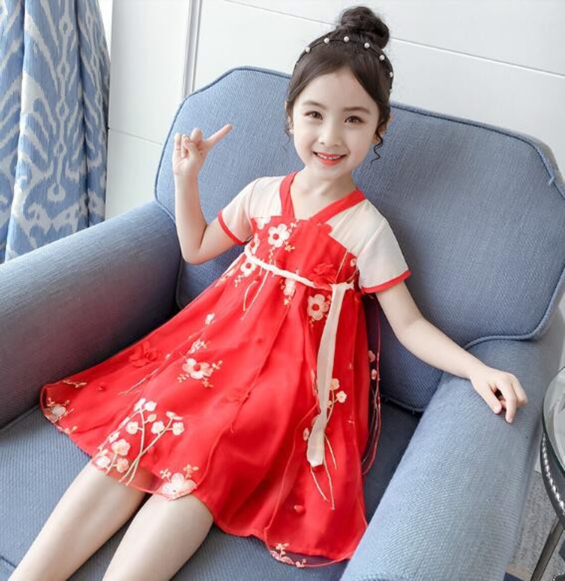 中国風 子ども ドレス 夏 キッズ 韓国子供服 フォーマル ワンピース 