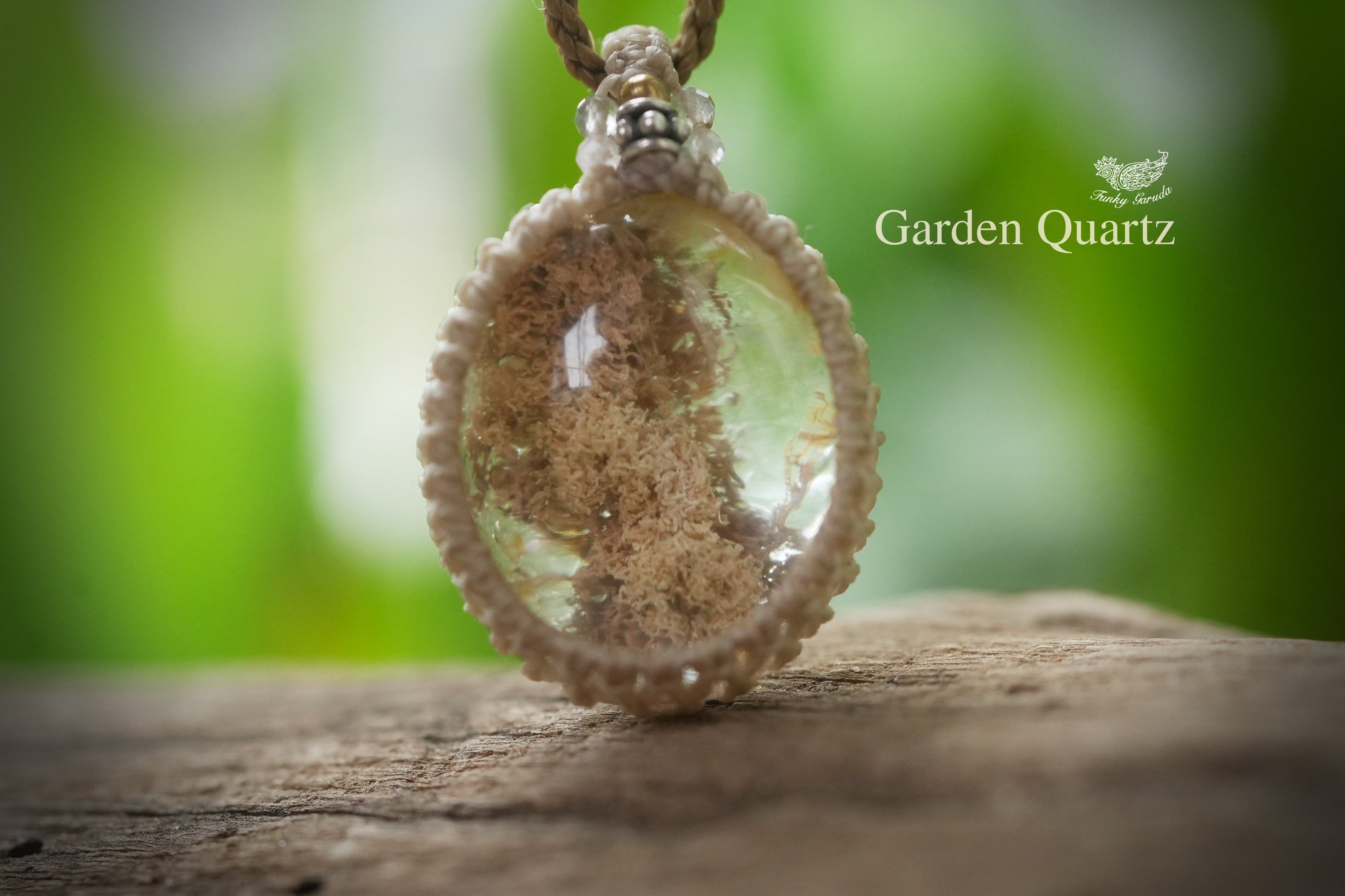 立体花★ガーデンクォーツ マクラメネックレス1924