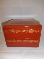 漆二段重重 two-tiered lacquer ware box(vermilion color)