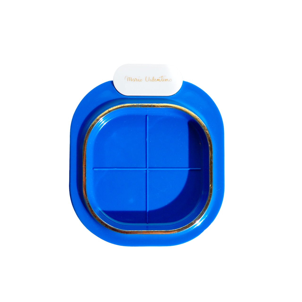 Blue plastic trinket box