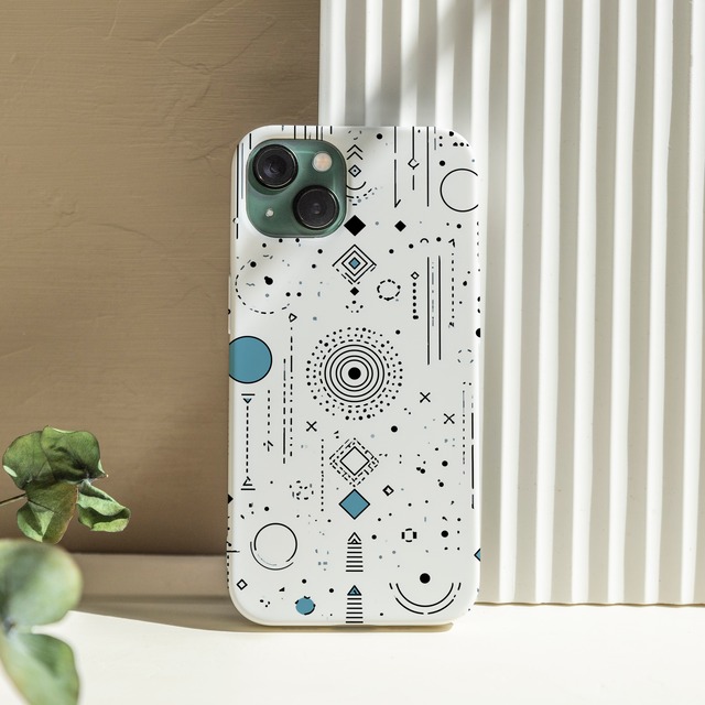 受注生産 iPhoneケース 淡色の細密タリスマン柄｜幾何学シンボル TALM034C