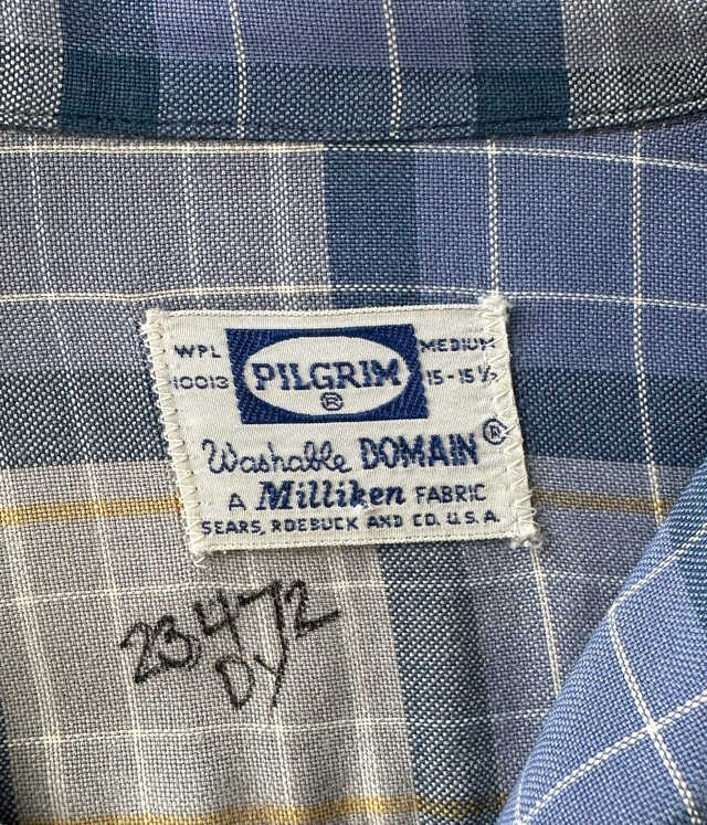 -PILGRIM- Vintage 60s M Opencollar Check Shirt