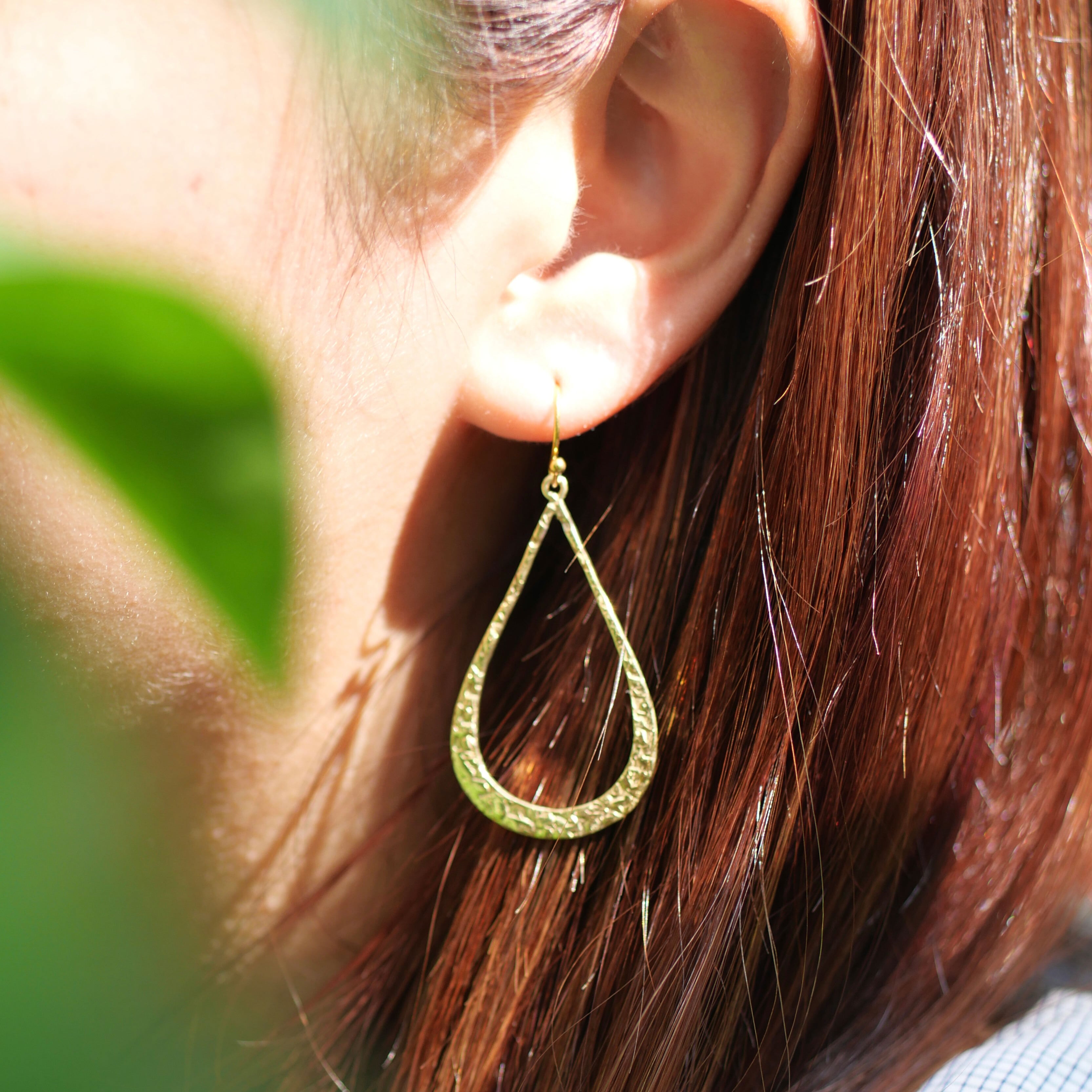 Teardrop Hook | ティアドロップ | ピアス | &kow leather × brass