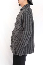 【Unisex】Stone washed knit cardigan