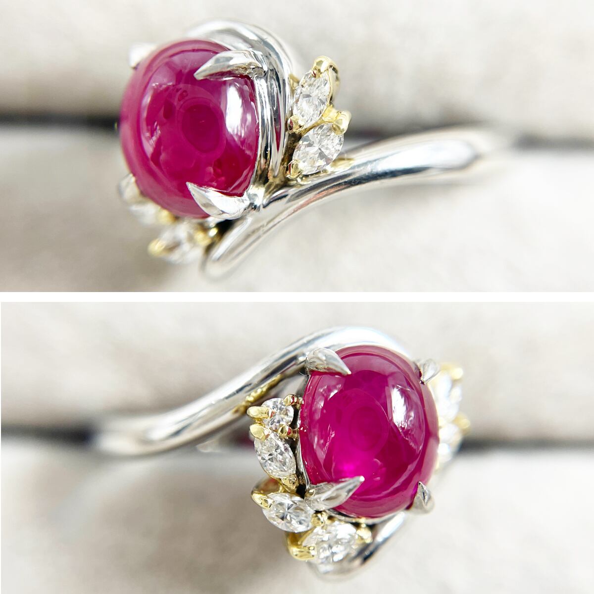 ルビー 1.08ct プラチナ Pt900 ダイヤモンド 18金 K18 リング ルビー 1.08ct プラチナ Pt900 ダイヤモンド 18金 K18 リング