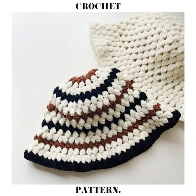 [Pattern] 玉編みのボーダーバゲハ